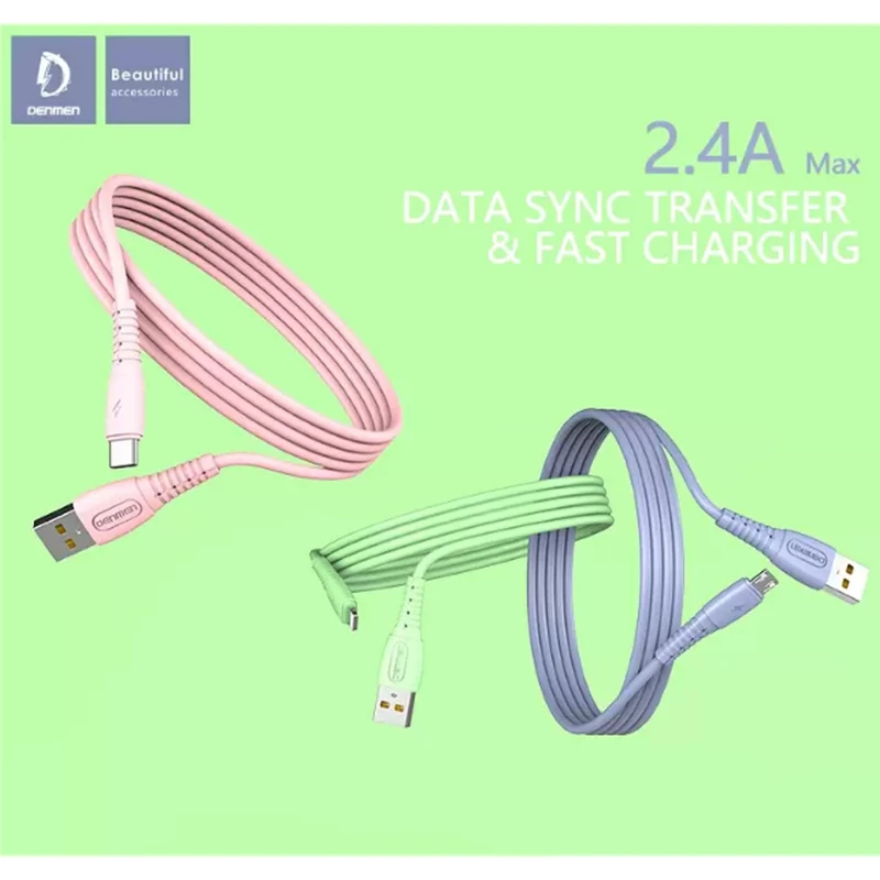 کابل تبدیل USB به microUSB دن‌من مدل D07V طول 1 متر