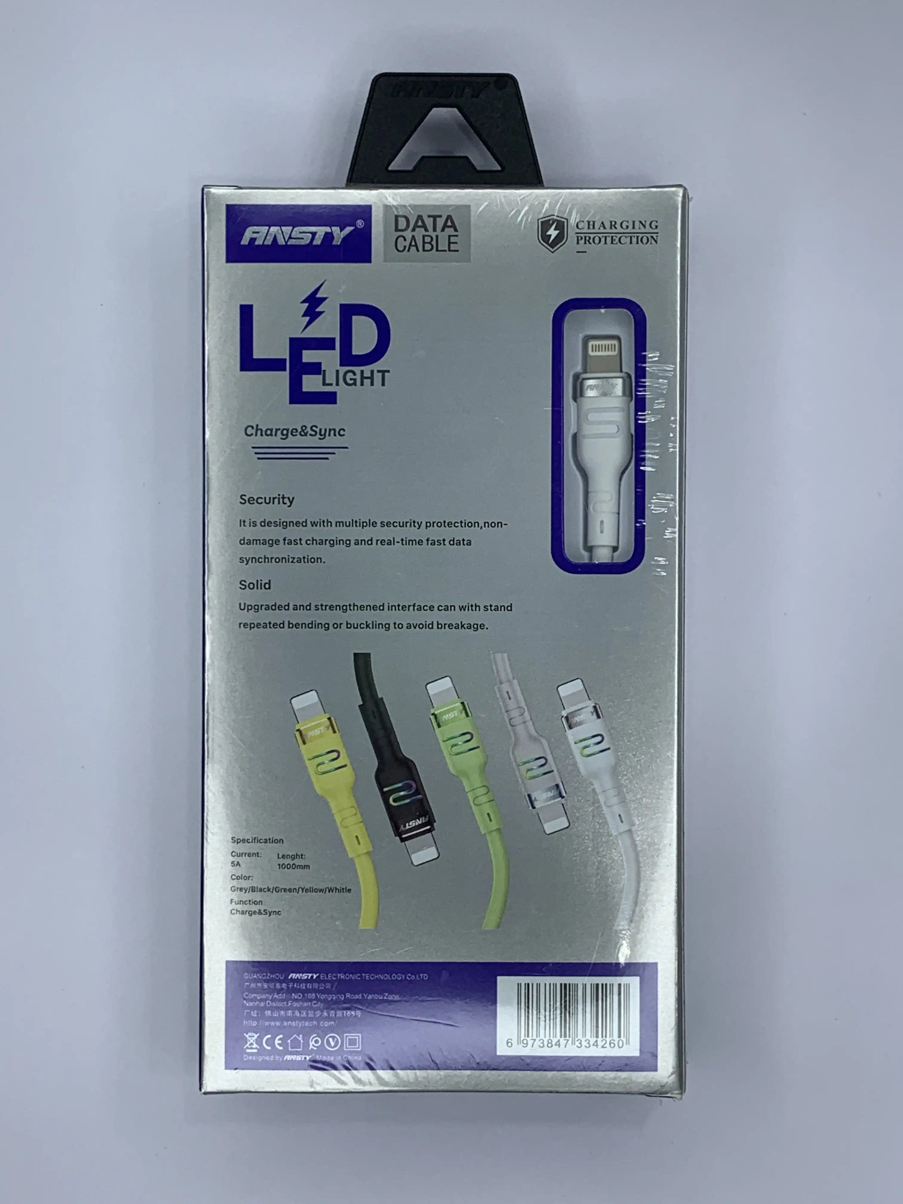 کابل شارژ آیفون LEDدار ANSTY مدل Z-026-I