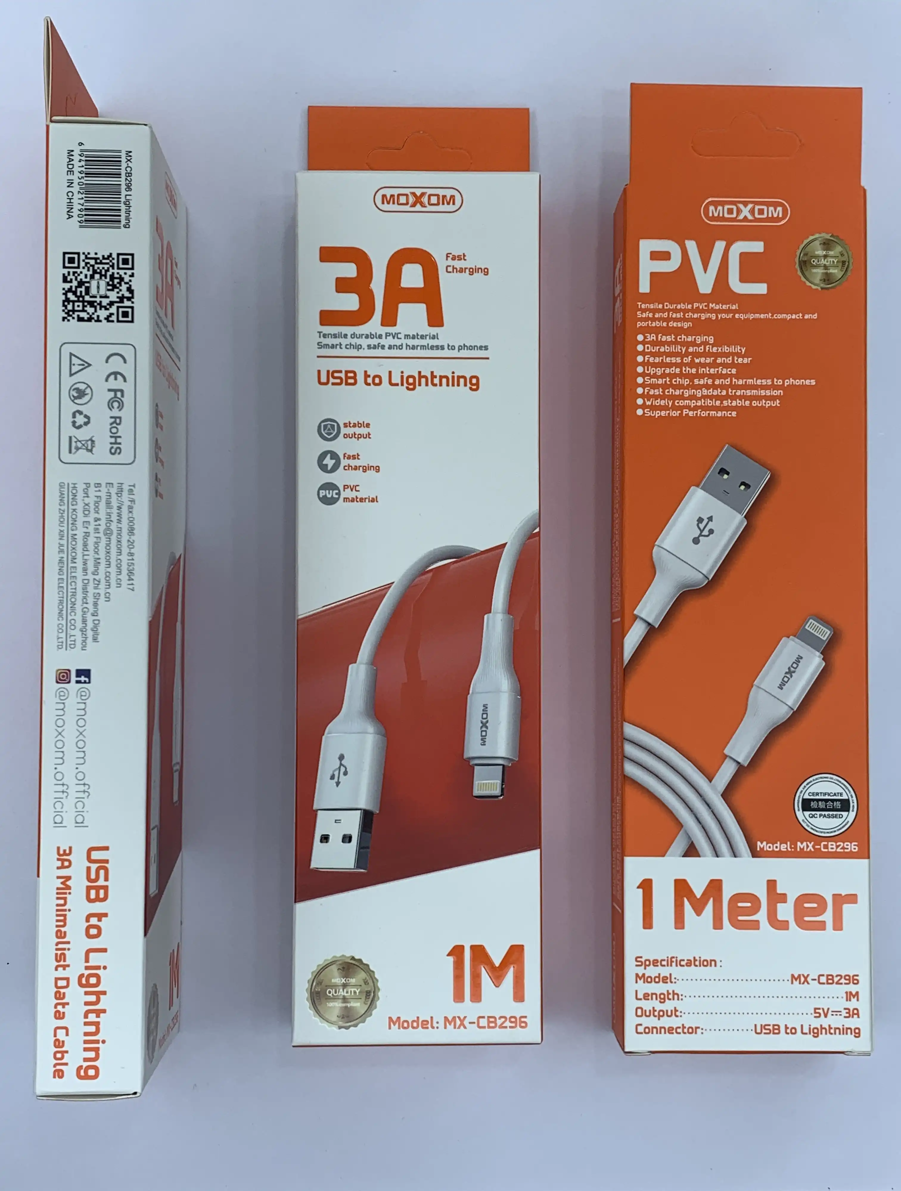 کابل تبدیل USB به لایتنینگ موکسوم CB296