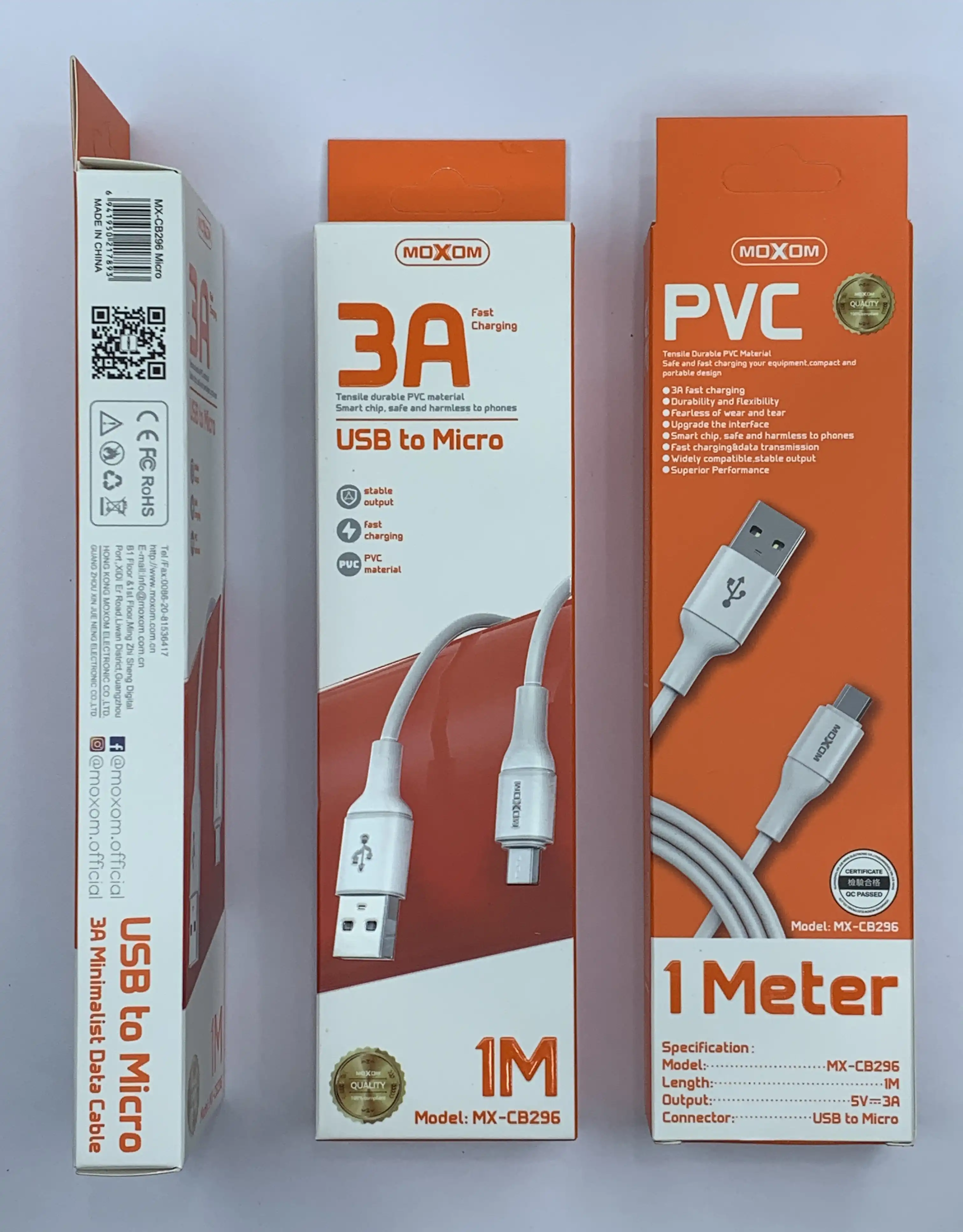 کابل تبدیل USB به microUSB موکسوم