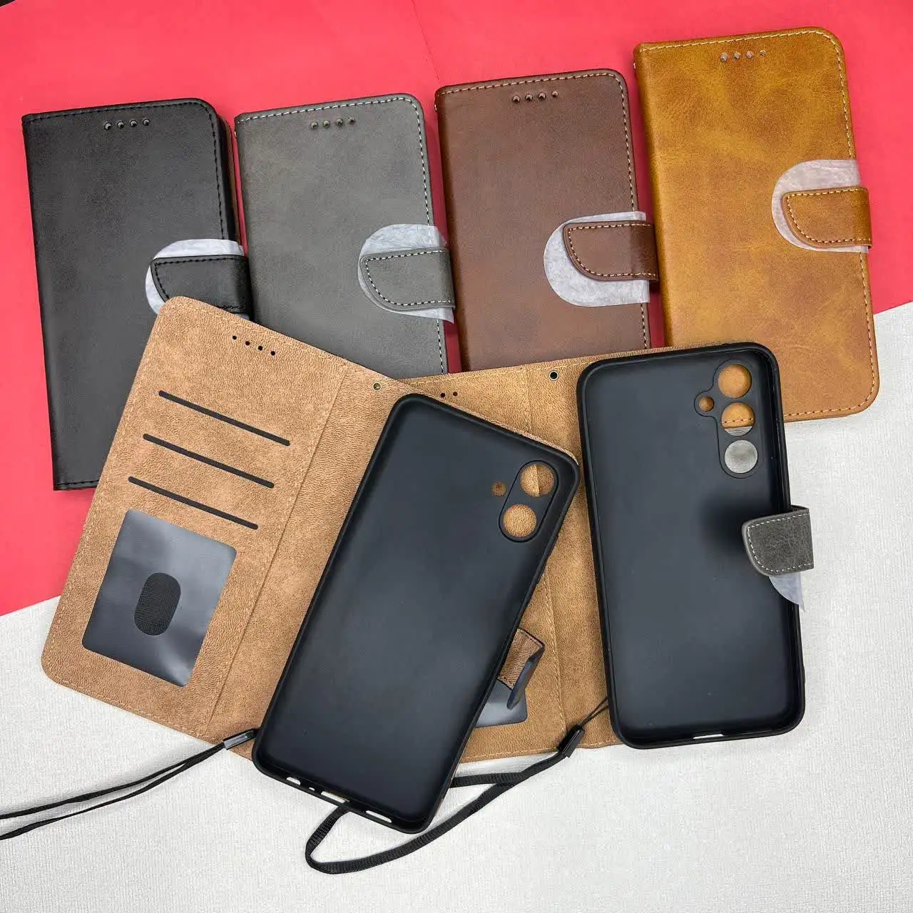 کیف چرمی جا کارتی دار مناسب برای گوشی موبایل سامسونگ Galaxy A06