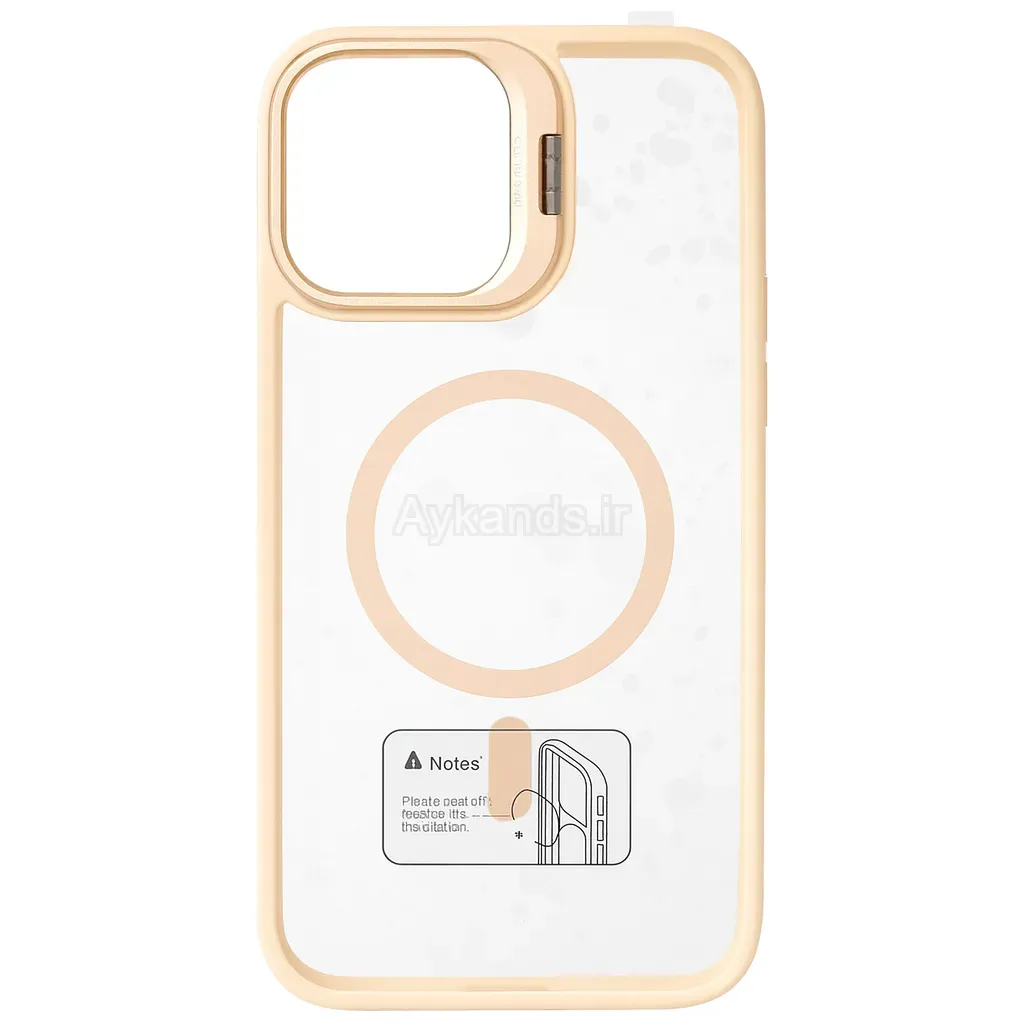 قاب اورجینال IPHONE 16 Pro Max مگ سیف دار مدل Metal Case Stand + محافظ لنز رینگی ست