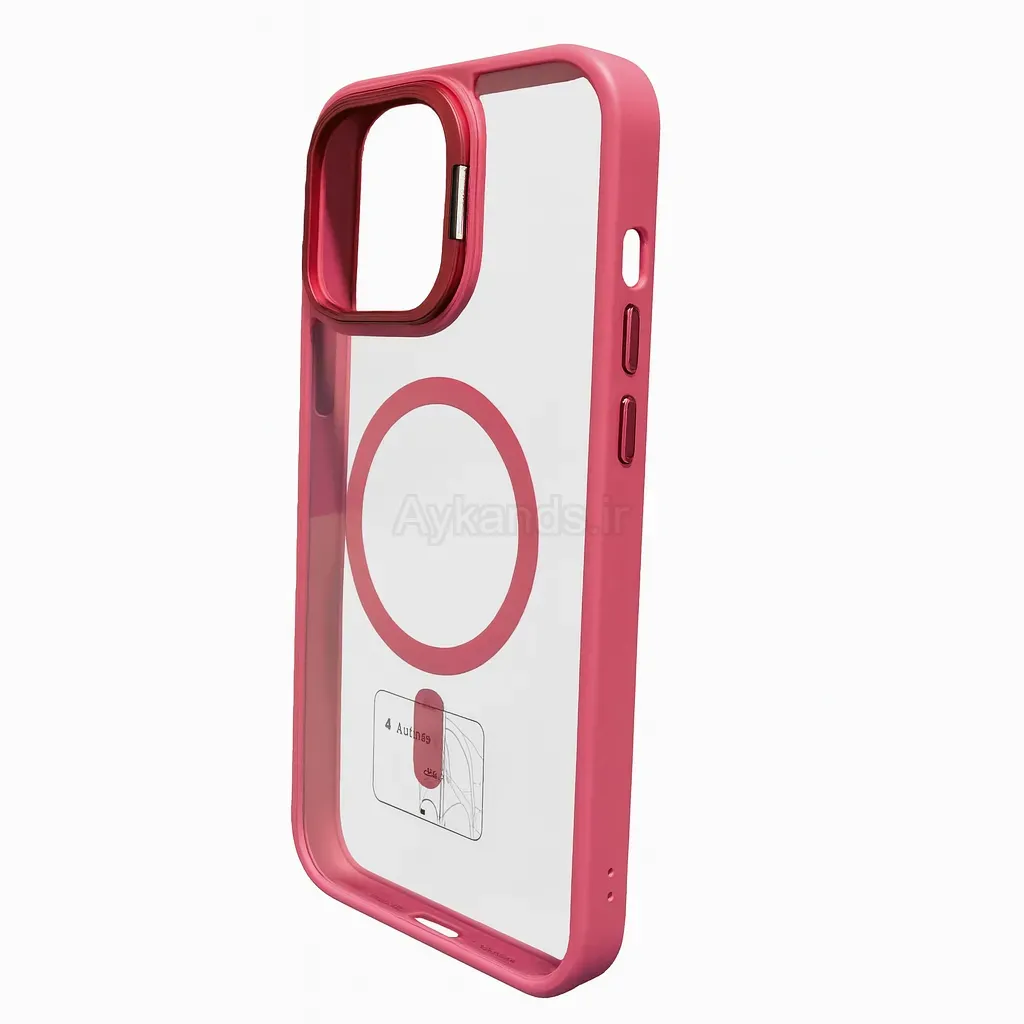 قاب اورجینال IPHONE 16 Pro Max مگ سیف دار مدل Metal Case Stand + محافظ لنز رینگی ست