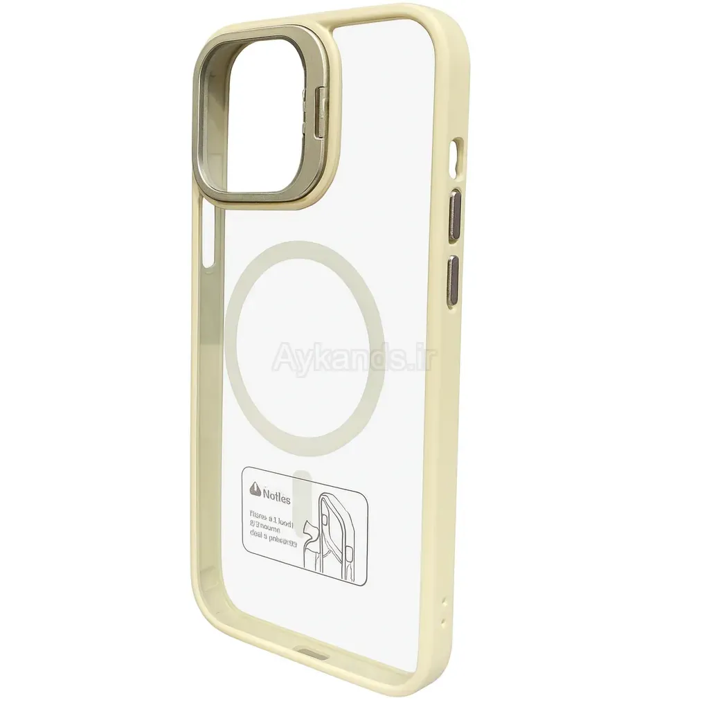 قاب اورجینال IPHONE 12 Pro Max مگ سیف دار مدل Metal Case Stand به همراه محافظ لنز رینگی ست