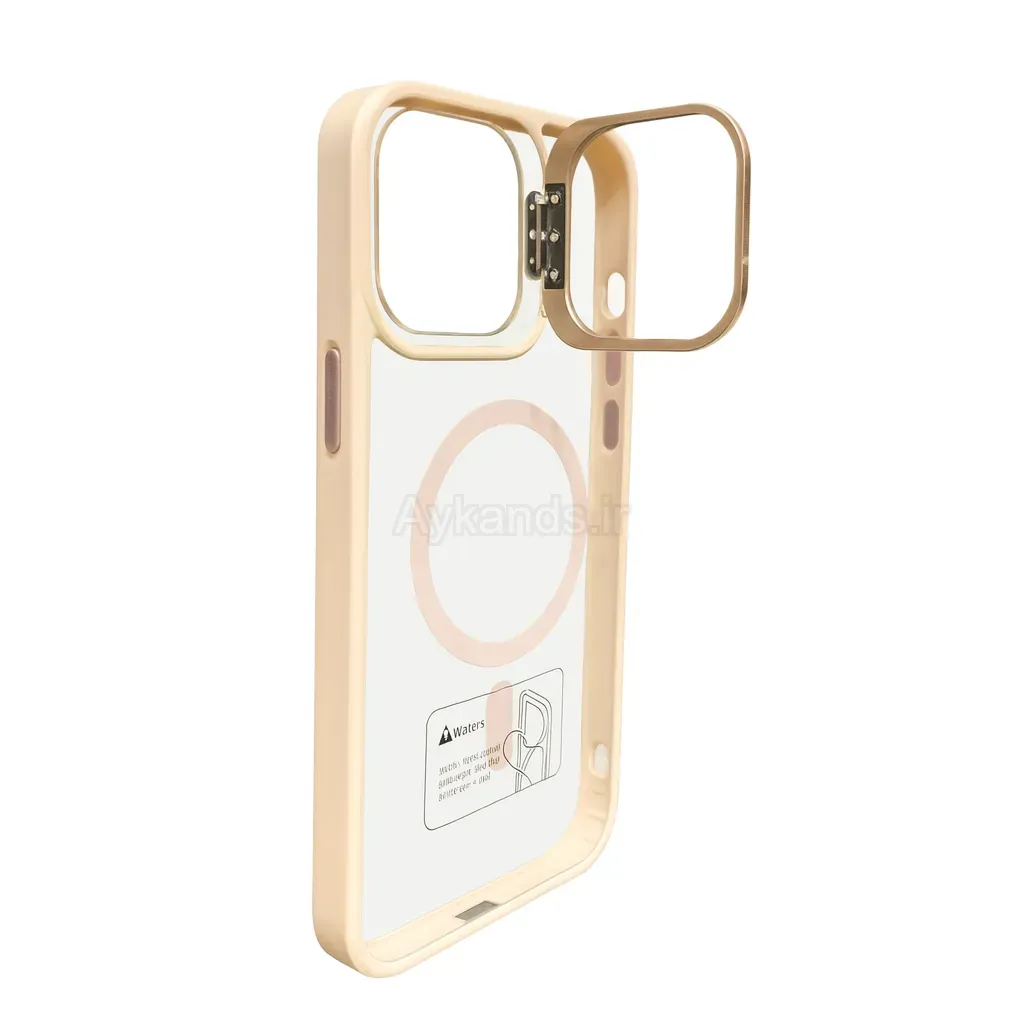 قاب اورجینال IPHONE 11 Pro Max مگ سیف دار مدل Metal Case Stand به همراه محافظ لنز رینگی ست