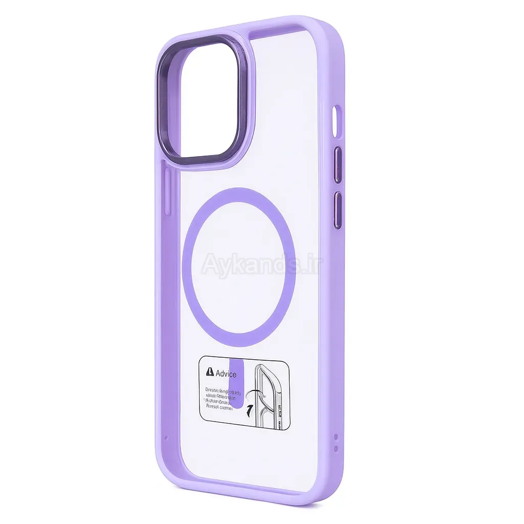 قاب اورجینال IPHONE 15 Pro Max مگ سیف دار مدل Metal Case Stand به همراه محافظ لنز رینگی ست