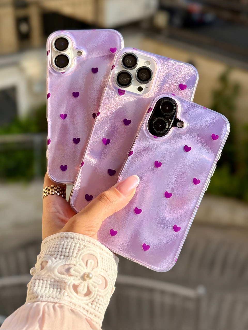 کاور قلب بنفش مناسب برای گوشی موبایل iPhone 16 Pro Max