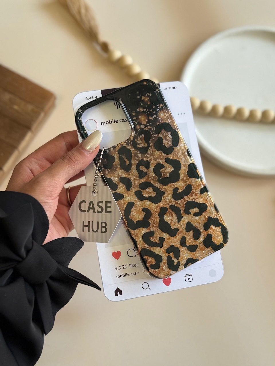کاور شاینی گلیتر قاب Shiny leopard مناسب برای گوشی موبایل iPhone 16 Pro