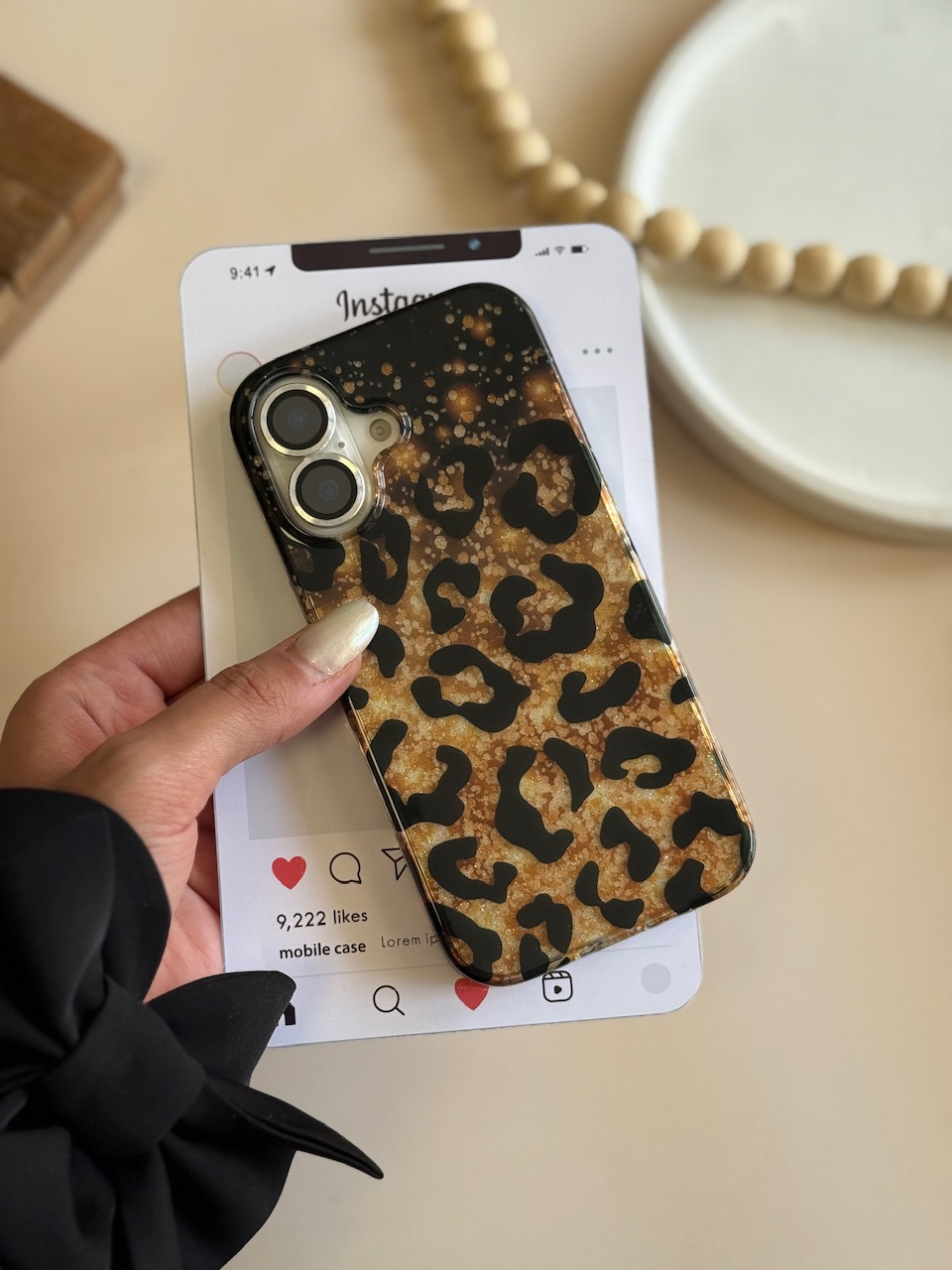 کاور شاینی گلیتر قاب Shiny leopard مناسب برای گوشی موبایل iPhone 14 Pro Max