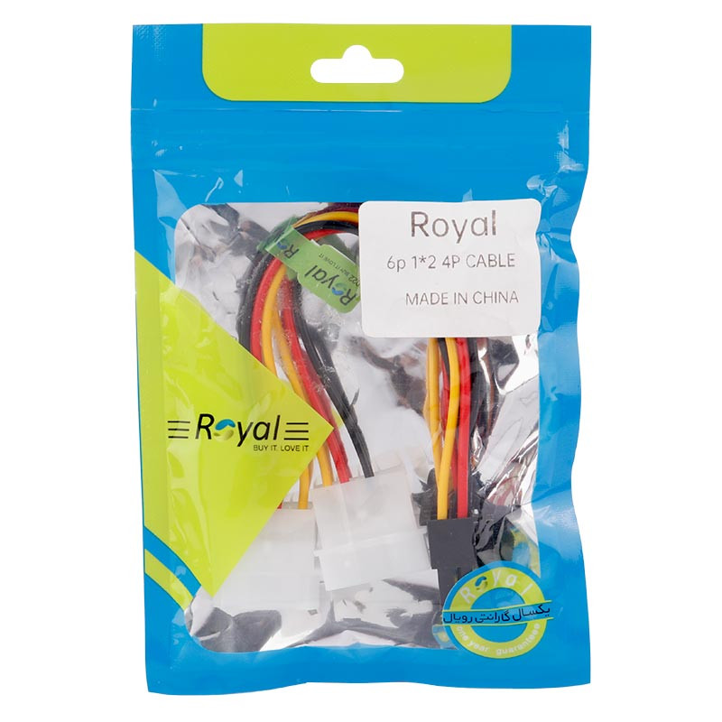 کابل تبدیل برق مولکس به 6 پین Royal 20CM