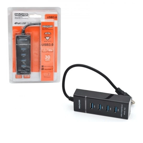 هاب مچر مدل MACHER MR-211 4 PORT USB 3.0 - گارانتی شرکتی