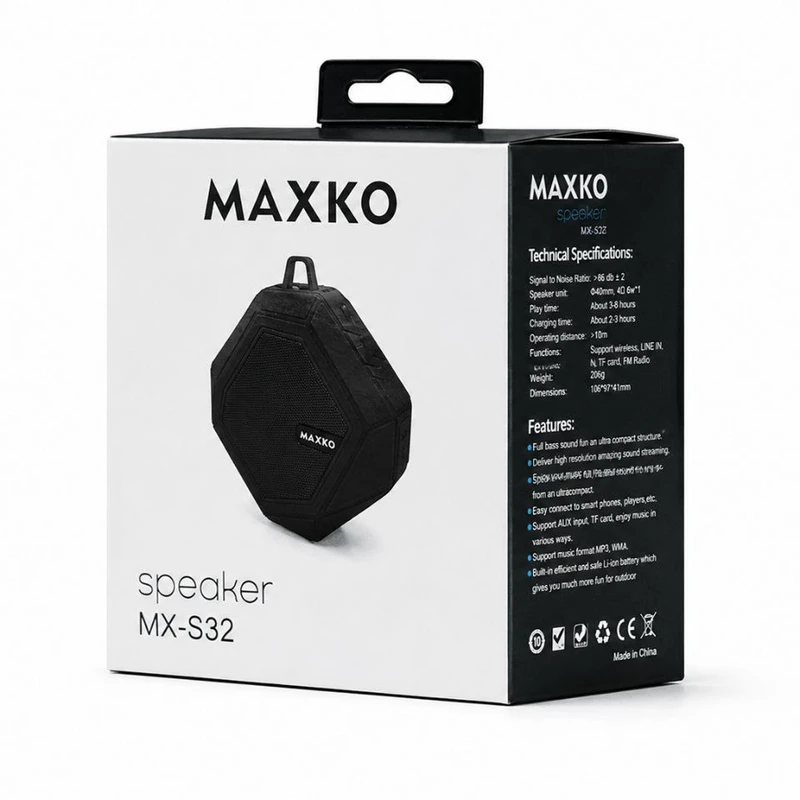 اسپیکر بلوتوثی مدل MAXKO MX-S32 - با گارانتی شرکتی 12 ماهه